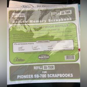 PIONEER Deluxe Memory Scrapbook Refill - Green and White